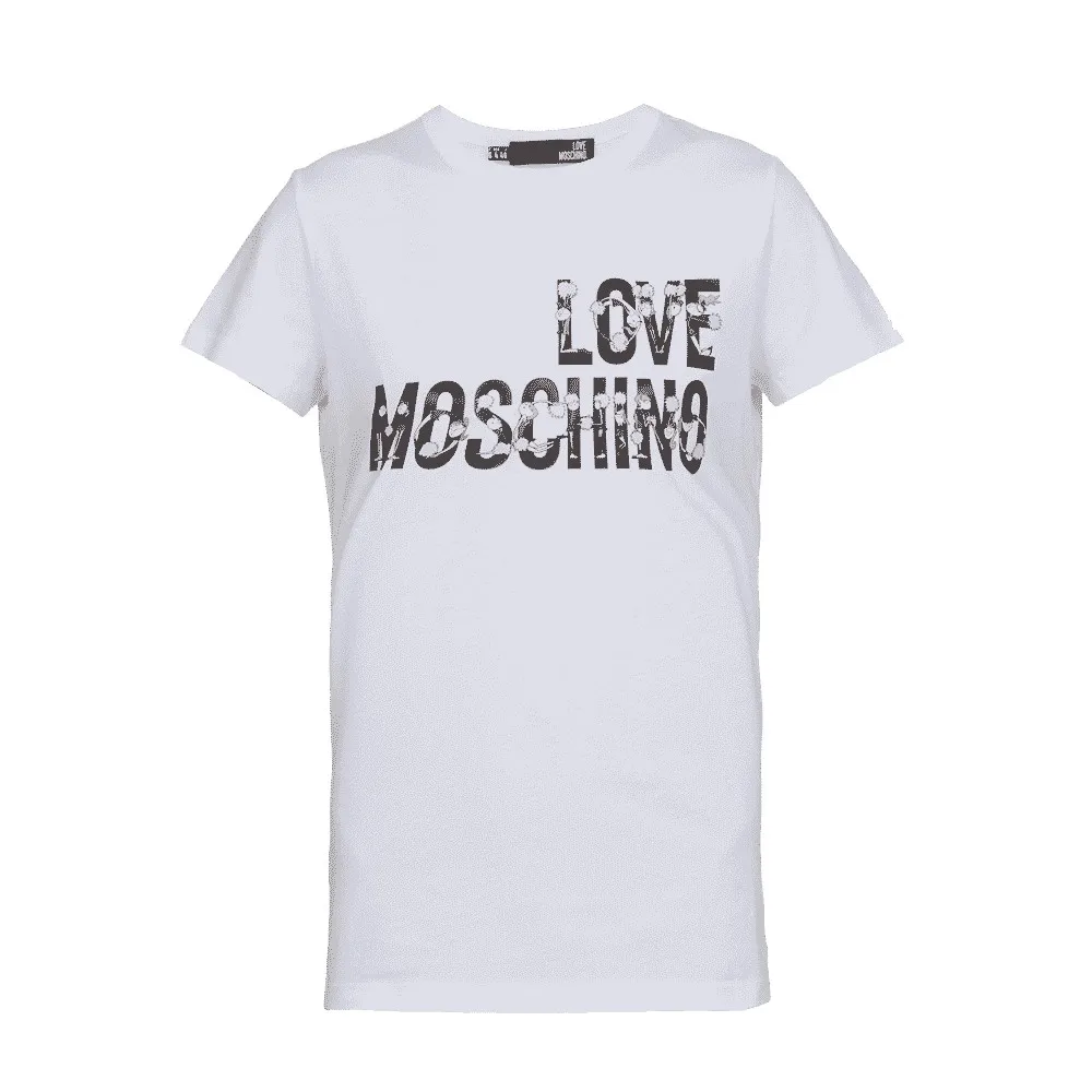 Áo phông nữ MOSCHINO Cheerleader logo-print cotton T-shirt Áo phông nữ MOSCHINO Cheerleader logo-print cotton T-shirt