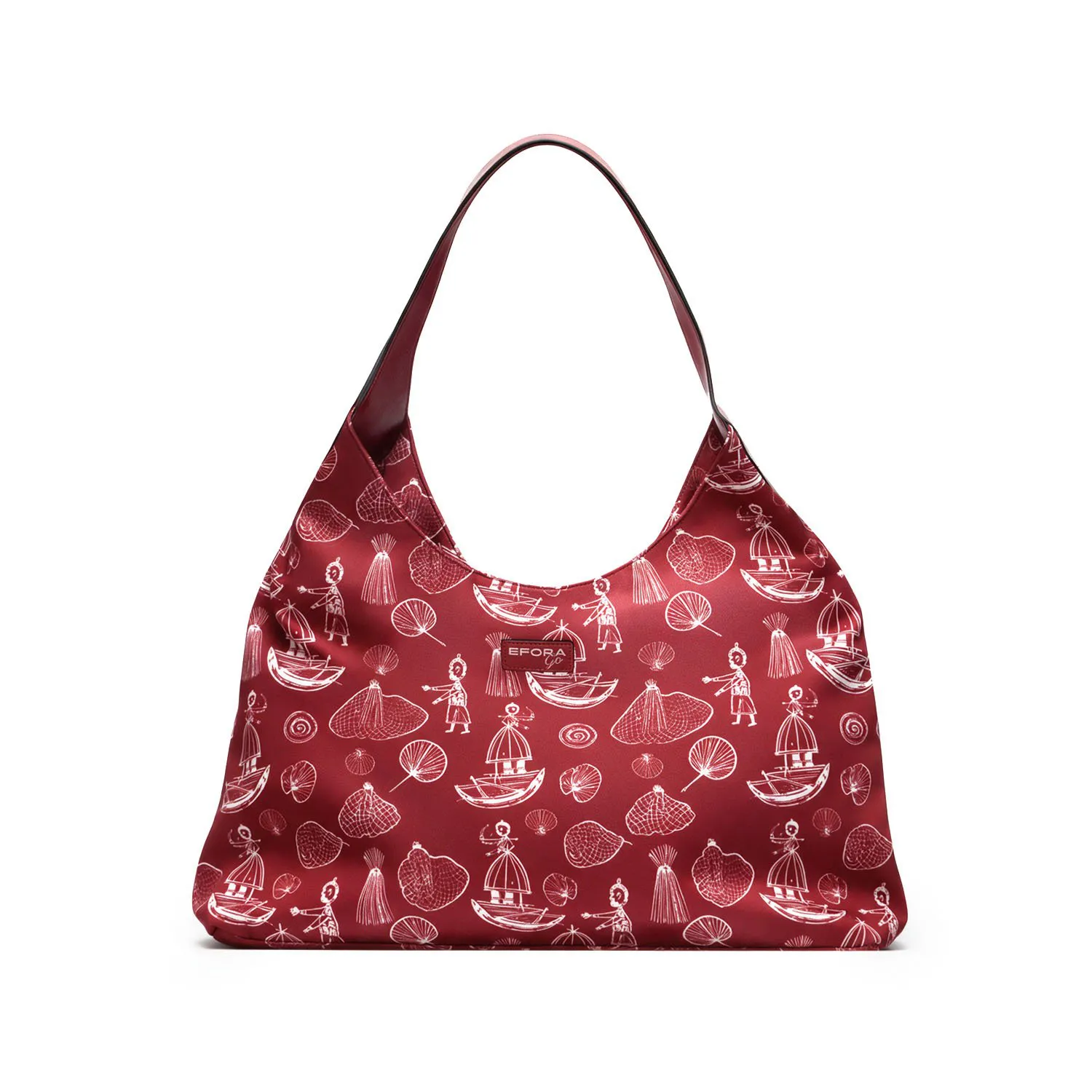 4-EG-2606-3-RED 1 Túi hobo EFORA GO 2606-3 đỏ họa tiết người mặt trước
