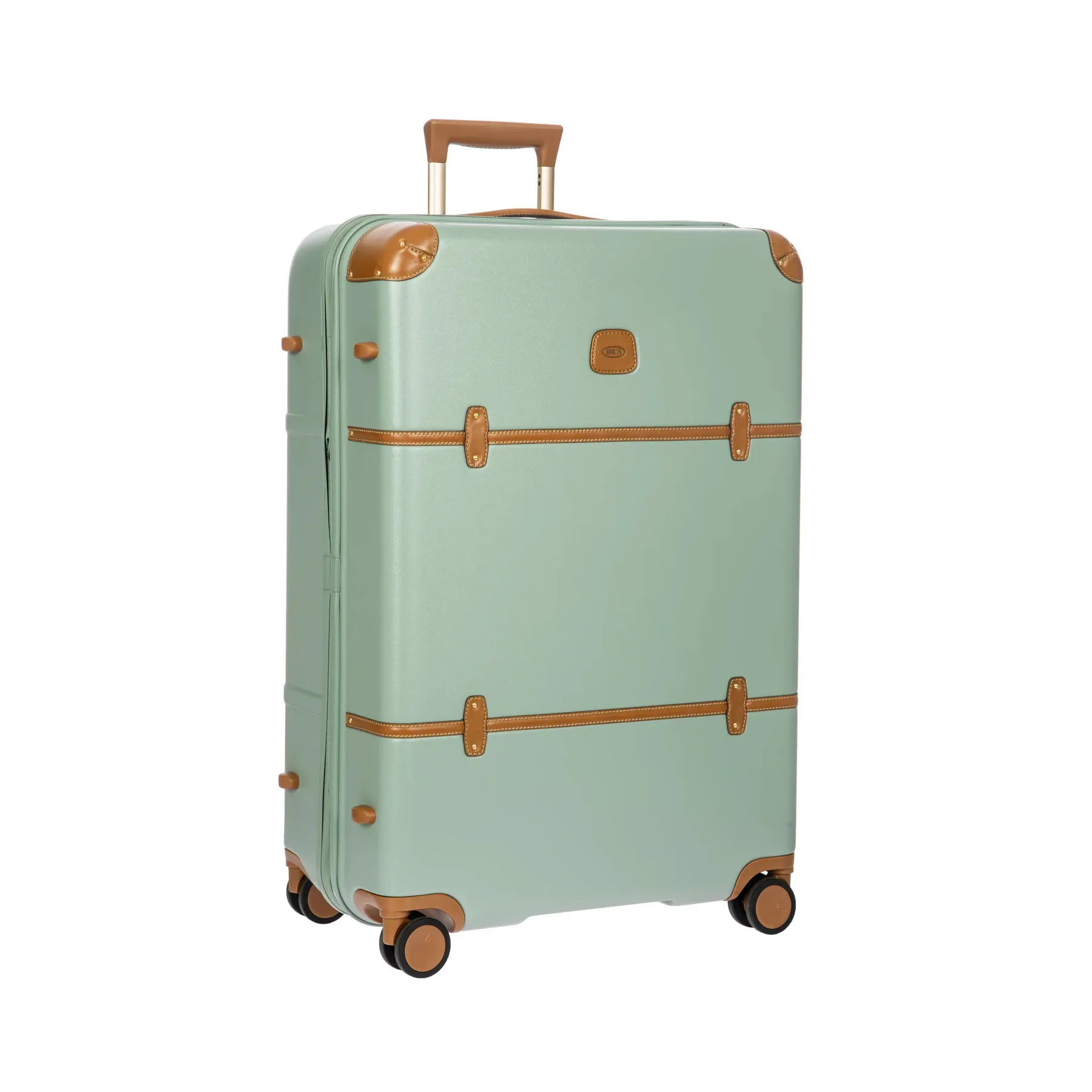 BBG38304.336 2.jpg Vali kéo cứng màu xanh mint nhạt, viền góc và dây đai màu nâu vàng – Balo – Vali – Đồ du lịch