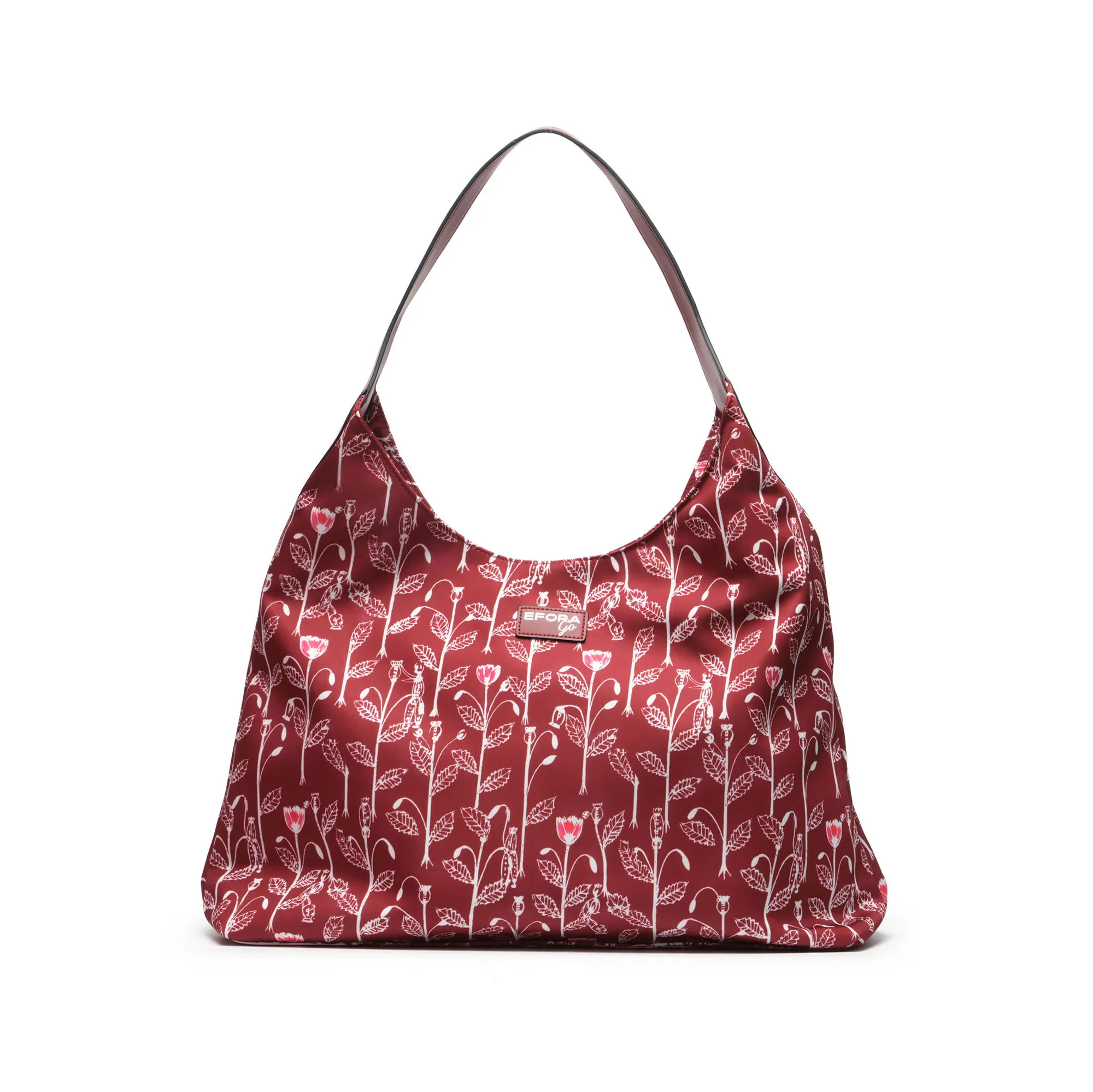 4-EG-2606-2-RED 1 Túi hobo EFORA GO 2606-2 đỏ hoa lá trắng mặt trước
