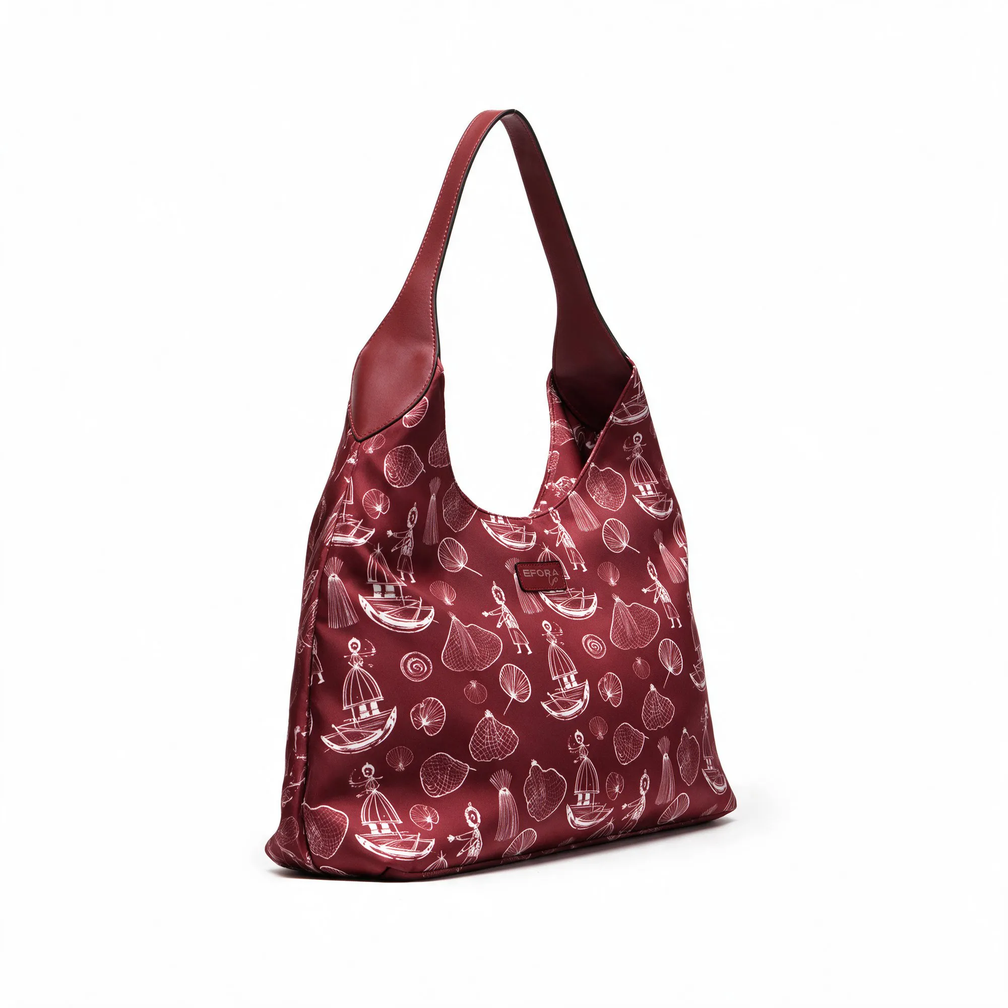 4-EG-2606-3-RED 2 Túi hobo EFORA GO 2606-3 đỏ góc nghiêng với quai đỏ