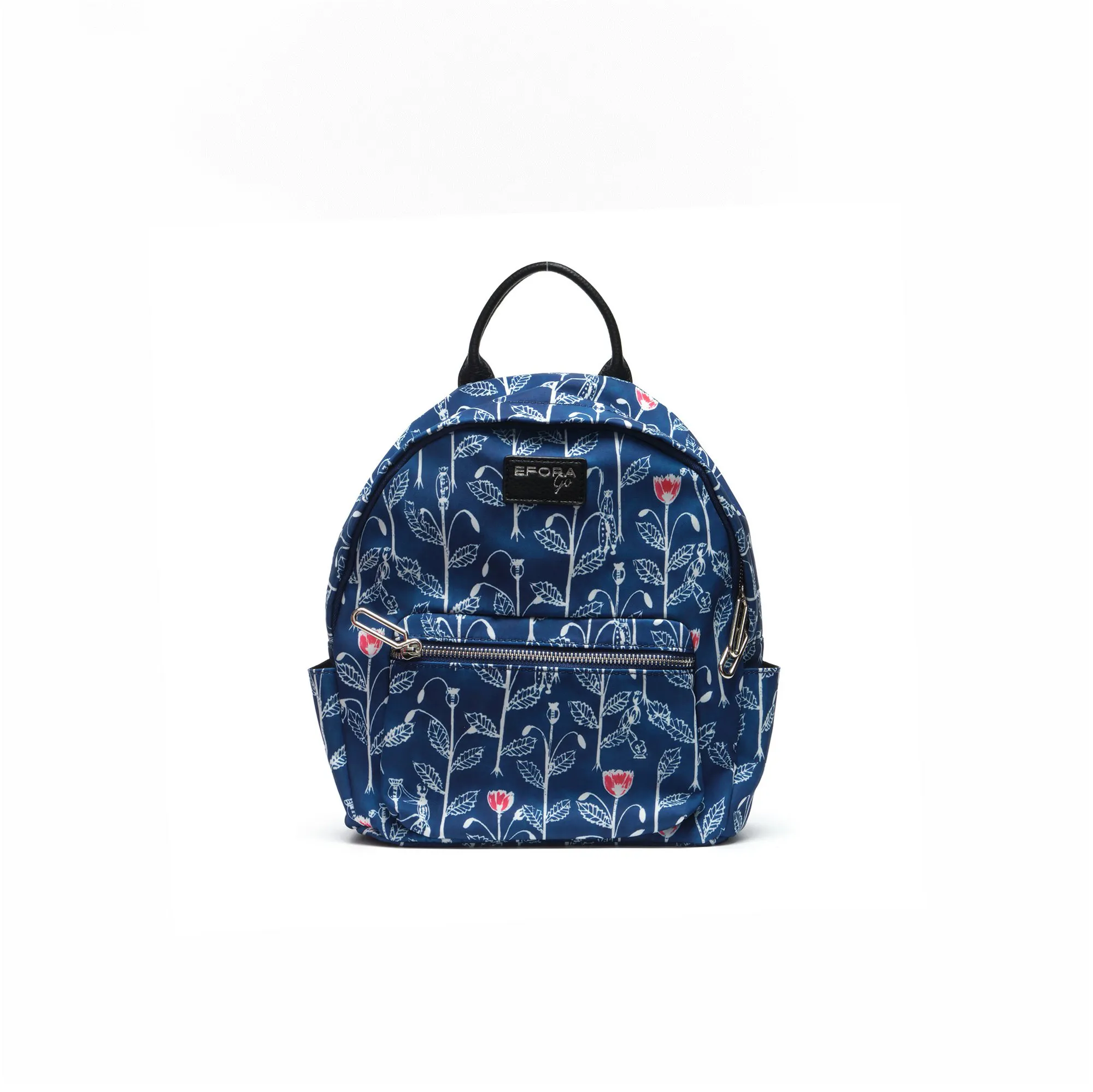 7C-EG-1688-2-BLU 1 Balo mini EFORA GO 1688-2 xanh lam hoa lá nhìn chính diện