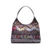 Túi hobo EFORA GO 2606 đen thổ cẩm họa tiết ngựa mặt sau